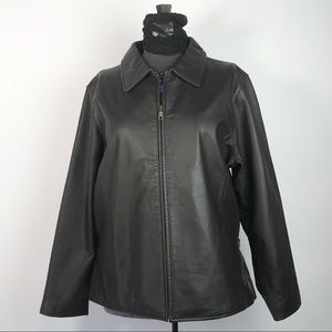 EDDIE BAUER Women’s LEATHER JACKET Brown XL